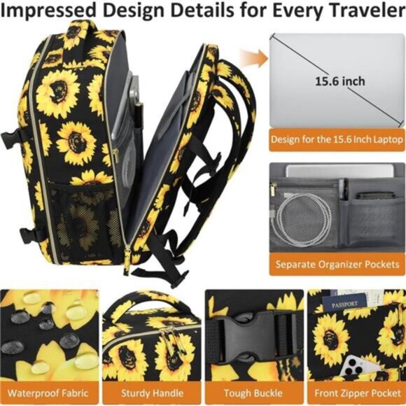 Carry on Backpack for Women Floral main image 5